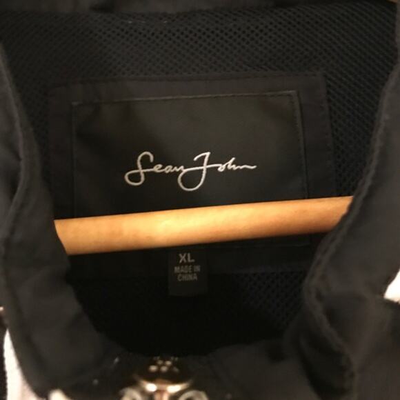 SEAN JOHN Black Windbreaker Jacket with Hood Men's - Size XL - Picture 5 of 6